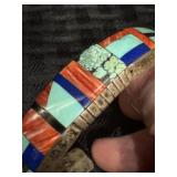 Frank Yellowhorse Navajo Stone & Silver Bracelet