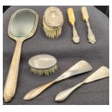7 Antique Sterling Vanity Pieces - Various Makers