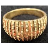 Vintage 14K Yellow Gold Brutalist Ring - 4 grams