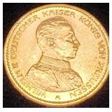 German / Prussia William II 1914-A Gold 20 Marks