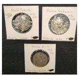 3 Silver Coins Italian City States 1473 to 1539