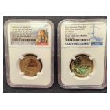 2 Certified Sacagawea Dollars 2017 & 2018