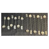 12 Indonesian 800 Silver Spoons Dancers on Handles