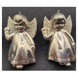2 Vint. Cazenovia Abroad Sterling Angel Ornaments
