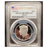 2020 S Silver Proof Kennedy 1/2 Dol 1st PR 70 DCAM