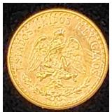 Mexico 1945 Gold 2 Pesos