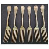 6 Antique Tiffany & Co. Sterling  Ivy Dinner Forks
