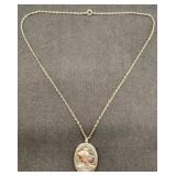 Art Nouveau Sterlin Silver Locket with Woman