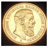 German / Prussia Friederich 1888-A Gold 20 Marks