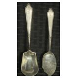 2 Antique Lunt Sterling Chateau Serving Pieces