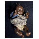 Antique Composition 'Topsy' Black Baby Doll
