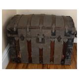 Antique Dome-Top / Camel-Back Travel Trunk