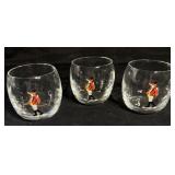 Vintage 'Snooty Fox ' 3 Cocktail Glasses