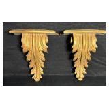 Vintage Pair Hollywood Regency Corbel Wall Sconces