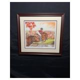 Jane Blevins ' Equestrian Jumping By' Print