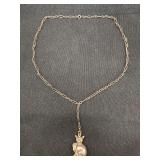 Vintage 'RM Trush' Sterling Seated Cat Pendant