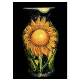 Vintage Radiant Mexican Folk Art Sunflower Pitcher