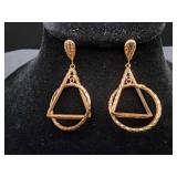 Vintage 14K Geometric Dangle Earrings