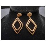Fine 14K Geometric Diamond Dangle Earrings
