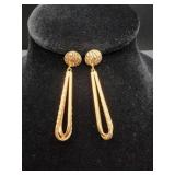 Fine 14K Teardrop Dangle Pierced Earrings