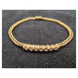 Stunning 14K Gold Diamond Tennis Bracelet