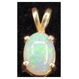 Fine Vintage Fire Opal & 14K Gold Pendant