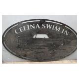 Amphicar Sheet Metal 'CELINA SWIM IN' Sign