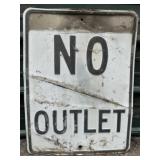 Vintage 'No Outlet' Road Sign