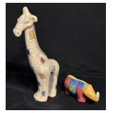 Vintage 2 Fenix Raku Pottery Figurines