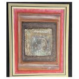 Vintage Mixed Media Relief Folk Art Painting