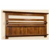 Fine and Rare 'Stickley' Oak Hanging Plate Rack
