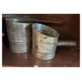 Antique (2) Flour Sifters Tin