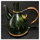 Vintage Italian Hand Blown Green Wine Decanter