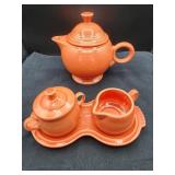 4 Piece Fiesta Ware Tea Set in Persimmon