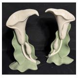 Vintage 2 Parian Ware (R&L) Lily Trumpet Vases