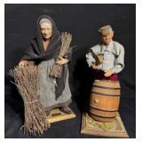 Vintage Pr French Folk Art Hand-Crafted Figurines