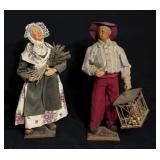 Vintage Signed Pair R. Gateau French Figurines