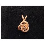 14K Gold & Diamond 'Lover's Knot' Pendant