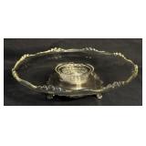 Vintage Rotating Glass & Silver Lazy- Susan