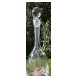 Vintage MCM Clear Cut Glass Carafe