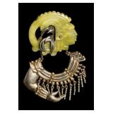 Fine & Large 'Chato' Sterling & Stone Mexican Pin