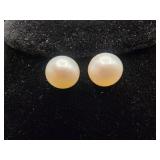 Pair of Sterling & Cultured Pearl Stud Earrings