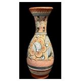 Vintage Mexican Folk Art Pottery Vase
