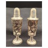 Pr. Vintage Mexican Sterling Overlay Shakers