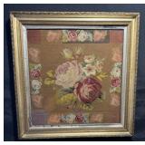 Vintage Framed Needlepoint/Petite Point Tapestry