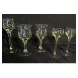 Vintage 5 Hand- Blown Glasses