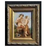 Antique 19th C 'd apr'es ' Venus & Cupid painting