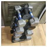 Iron Dumbell Weight Set - 25 down to 15 Pounds