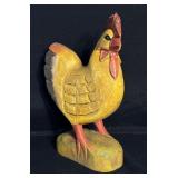 Vintage Folk Art Hand-Painted Craved Rooster