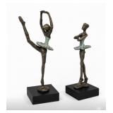 Vtg 2 Brutalist-Style Bronze Ballerina Sculptures